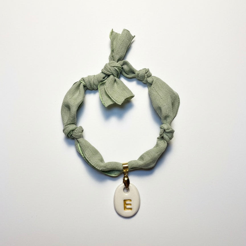 Pulsera Inicial Verde-Dorado
