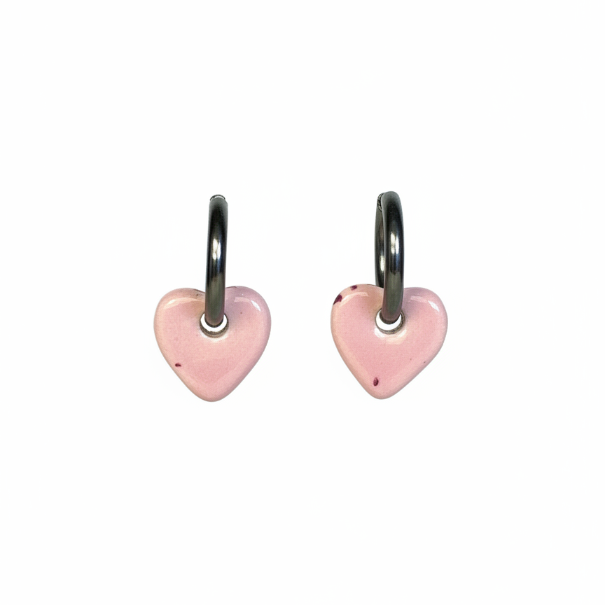 Pendientes Corazón Rosa
