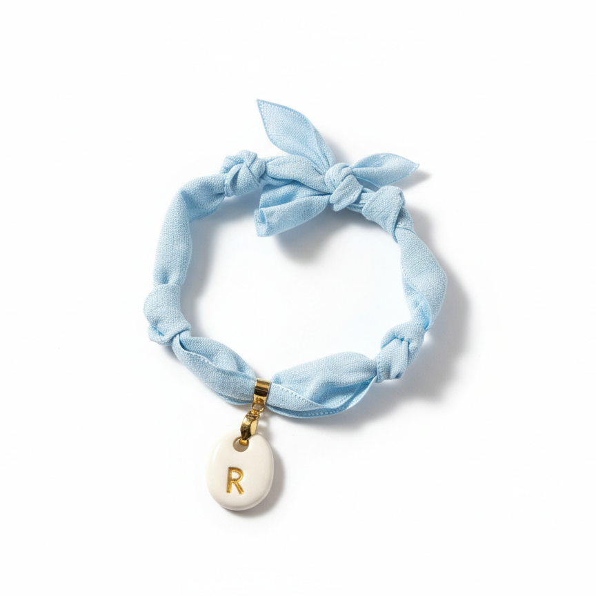 Pulsera Inicial Azul-Dorado