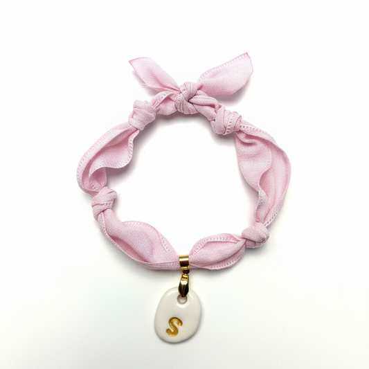 Pulsera Inicial Rosa-Dorado